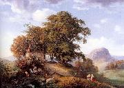 Oehme, Ernst Ferdinand An Autumn Afternoon near Bilin in Bohemia USA oil painting artist